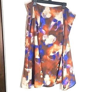 Jones Wear - Godet Skirt,  Royal Blue, Rust, Beige, Size 18, NWOT
